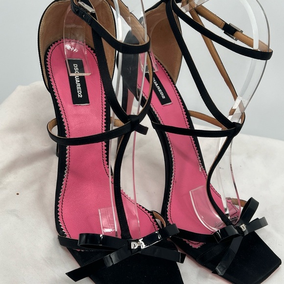 DSQUARED2 Women's Square Open Toe Bow Stiletto Pumps Sandal Heels EU Size 41 - Picture 5 of 16